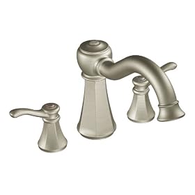 Moen T932BN Vestige Two-Handle High Arc Roman Tub Faucet without Valve, Brushed Nickel