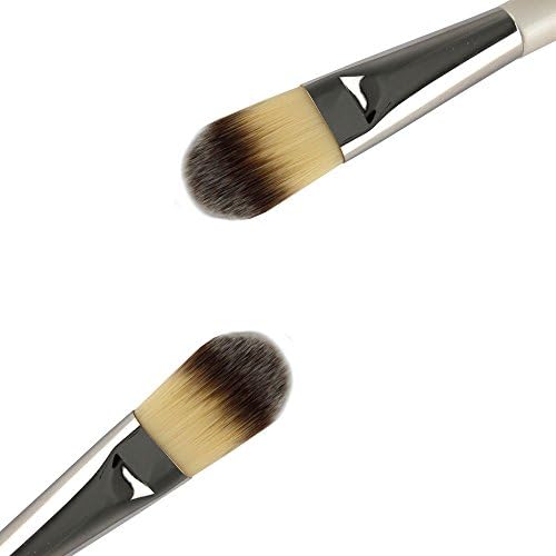 Mineral Powder Foundation Makeup Brush Kabuki - Premium Synthetic Bristles (Pearl White Foundation Brush)