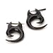 Natural handmade black spiral horn bone boho earrings by 81stgeneration