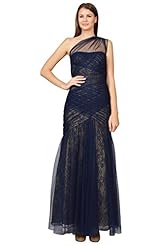 One Shoulder Acetate/Polyester/Tulle Lace  Dress