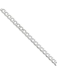 14K White Gold 5.25mm Lightweight Curb Chain Bracelet - Fine Jewelry Gift