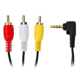 GTMax Premium Gold Plated 3.5mm Plug to 3 RCA Camcorder Audio Video A V Cable 6Feet for... by GTMax