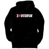 I love Burton Last Names Mens Hoodie (Black, Sizes X-Small - XXX-Large)