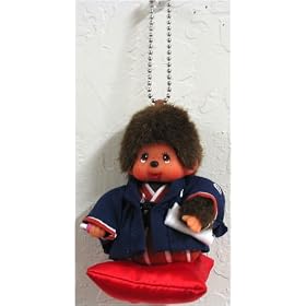 Japanesque Monchhichi Boy Rakugo Keychain Plush Doll