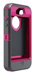 OtterBox Defender Series Hybrid Case & Holster for iPhone 4 & 4S  - Retail Packaging - Peony Pink/Gunmetal Grey