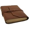 Indra handgemachtes Notizbuch mit braunem Ledereinband, Seiten aus 100% Baumwolle (9cm x 13cm)