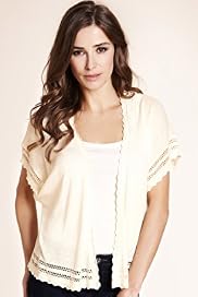 Indigo Collection Linen Blend Lace Kimono Shrug