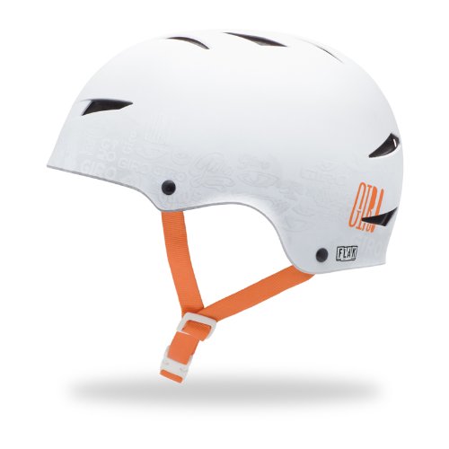 Giro Fahrradhelm Flak, matte white/orange logos, 55-59 cm, 200013044 Preisvergleich