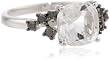10k White Gold White Topaz and Black Diamond Ring (0.25 cttw)