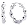 Sterling Silver Twisted Hoop Earrings