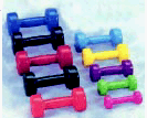 4 lb. Colored Vinyl Coated Dumbbells from York - 2 Pair (4 Dumbells Total)