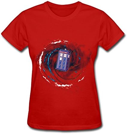 Keke Women's Tee-New Style Doctor who Tardis Space Time Universe Tshirts Size XS Red