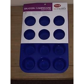 12 Cup Silicon / Silicone Muffin Tray Cupcake Cake Cases, moulds. Available in pink, blue or red.