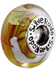 SilveRado(tm) SG14 Murano Glass Chariots of Fire  Bead / Charm