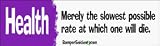 Health-Merely the Slowest possible Rate at which one will Die - Refrigerator Magnets 7x2 in