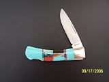 3OTT *SCHRADE *Turquoise 3 Bearhead Single Blade Lockback(NO TWO THE SAME)