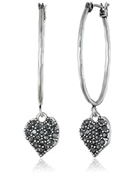 Lucky Brand "Tough Love" Heart Hoop Earrings