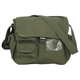 Urban Explorer Black Canvas Shoulder Bag