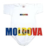 BABY BODYSUIT WHITE FLAG COLOR  MOLDOVA  3 - 6 Months