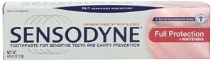Sensodyne Toothpaste for Sensitive Teeth and Cavity Prevention, Maximum Strength, Full Protection, 4-Ounce Tubes (Pack of 4)