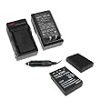 Lithium-Ion Battery + Battery Charger with Car Adapter for Sanyo Xacti VPC-TH1 / VPC-TH1BL /