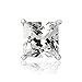 Queen Jewelers Sterling Silver Black And White Cubic Zirconia CZ Princess-Cut Stud Earrings Set of 2