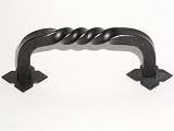 Top Knobs, Normandy - M710, D Handle w/backplates in Patine Black