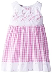 Girls Checkered Print Cotton/Polyester  Dress