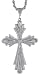 Sterling Silver 3 7/8 (99 mm) Diamond Cut Cross Pendant