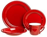 Emile Henry Provencal Cerise Red 16-Piece Dinnerware Set, Service for 4