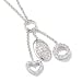 Sterling Silver / Platinum 16.5 Cubic Zirconia Charm Necklace w/ Extender