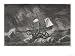 Kraken Attacking a Sailing Vessel During a Storm Art Giclee Poster Print by E. Etherington, 24x18