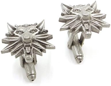 Af Cufflinks : 3D Game The Witcher 3 Wild Hunt Wolf Heads Logo Cufflinks For Mens Shirt Brand Gothic Maxi Cuff Links Gifts Jewelry