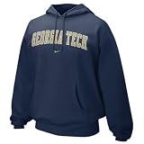 Nike Georgia Tech Yellow Jackets Navy Blue Arch Lettering Fleece Hoody Sweatshirt