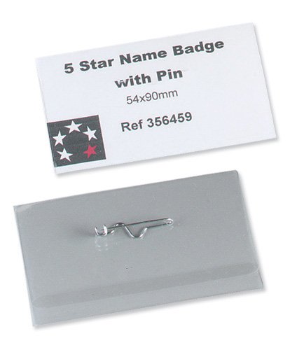 5 Star Office Name Badges Landscape  Pin 54x90mm 