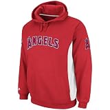 MLB Men's Los Angeles Angels Captain Hooded Fleece Pullover (Athletic Red/White, XX-Large)