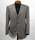 Executive 3-Button Silk/Wool Check Windowpane Sportcoat