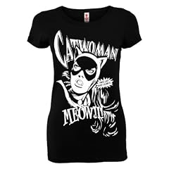 LOGOSHIRT DC Comics Retro Damen T-Shirt CATWOMAN MEOW!!! Schwarz Gr. S - New Girl
