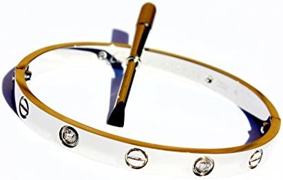 18cm Designer Inspired Screw Love Bracelet Real 18k White Gold Plated Titanium Open in Half Bracelet