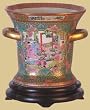 Unique Gifts - 7" Fine Rose Medallion Chinese Porcelain Decorative Planter / Flower Vase