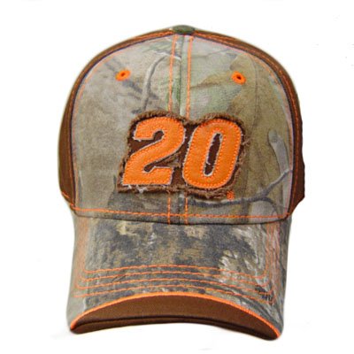 TONY STEWART #20 CAMOUFLAGE BROWN CAP HAT NASCAR ADJ