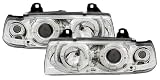 Produkt-Bild: Angel Eyes Scheinwerfer, passend f&uuml;r 3er BMW E36 Coupe + Cabrio. Ausf&uuml;hrung: Klarglas Chrom.