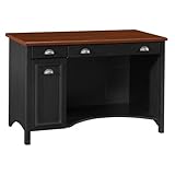 Bush Furniture Fairview Computer Desk, Antique Black/Hansen Cherry