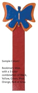 Milano Butterfly Italian Patent Leather Bookmark, Surprise Color Combinations, 9 Inch
