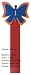 Milano Butterfly Italian Patent Leather Bookmark, Surprise Color Combinations, 9 Inch