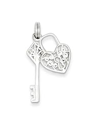 Sterling Silver Heart & Key Charm