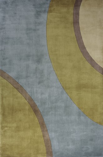 Momeni New Wave Chinese Hand Tufted 5-3-by-8-0 Wool Rug  NW-80 TEL000, Teal