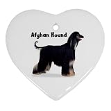 Afghan Hound Black Ornament (Heart)