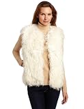525 America Women's Mongolian Lamb Vest, Winter White, Small