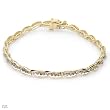 Bracelet With 1.00ctw Genuine Diamonds Made in Two tone Gold. Total item weight 7.3g Length 7in